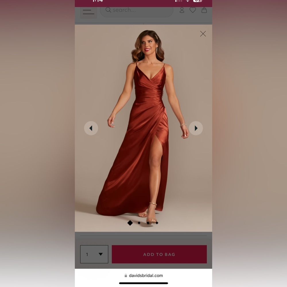 David’s bridal satin-like dress